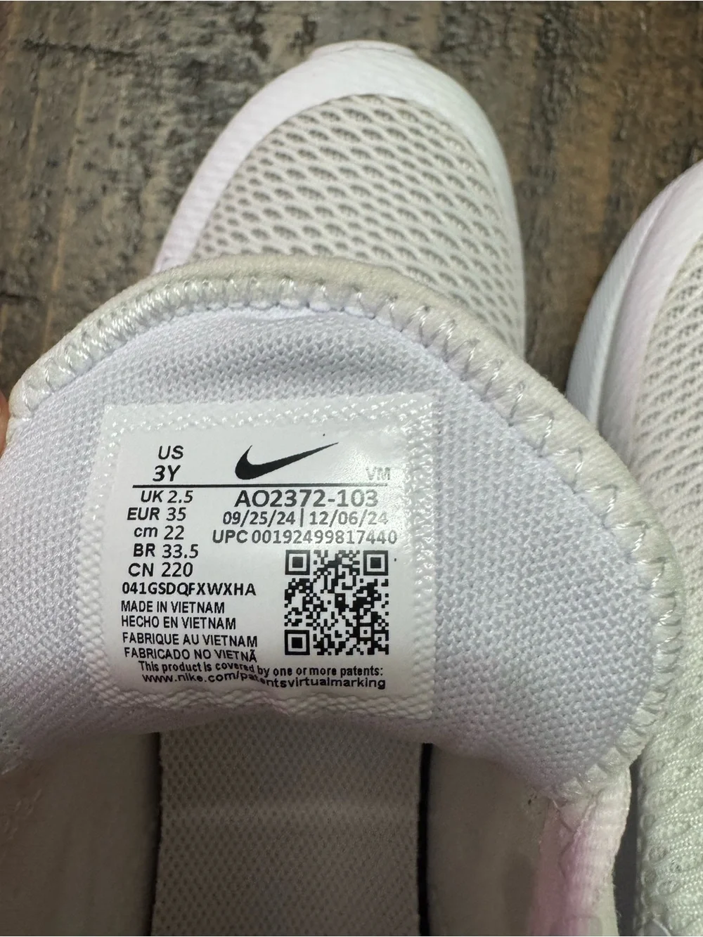 Nike size 3y