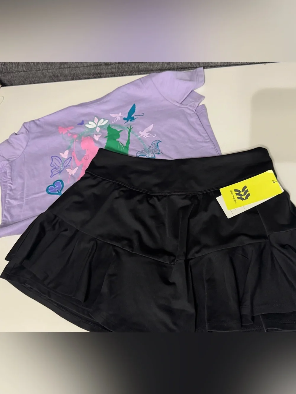 Set of Black Tiered Ruffle Skort- Wicked Tee