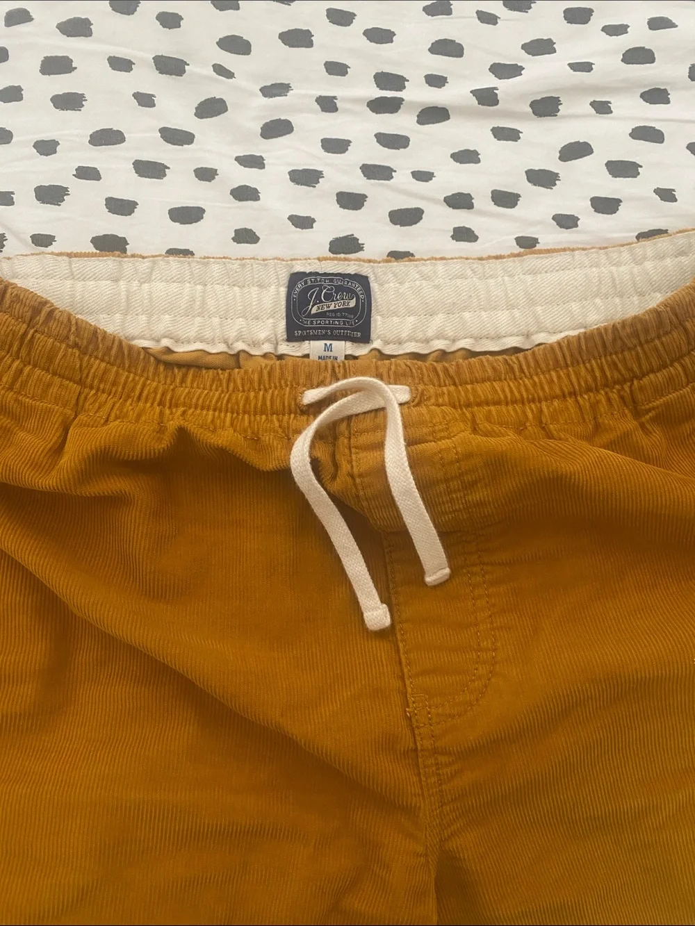 J. Crew Drawstring Corduroy Shorts in Mustard Yellow