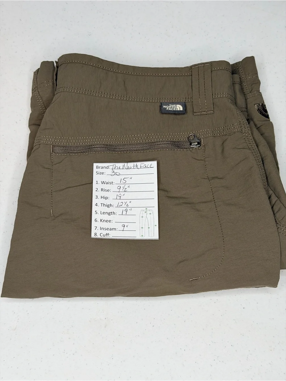 The North Face Men's Khaki Cargo Hiking Shorts Size 30