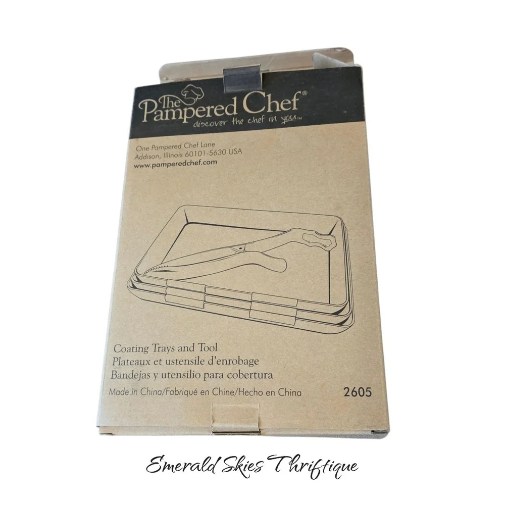 Pampered Chef Coating Trays & Tool # 2605, Interlocking Trays, 4-Piece free ship