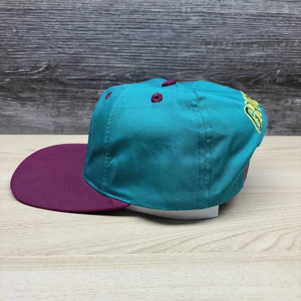 Vintage Disney Grumpy‎ Hat Cap Snap Back Youth Teal Purple Snow White 1990s