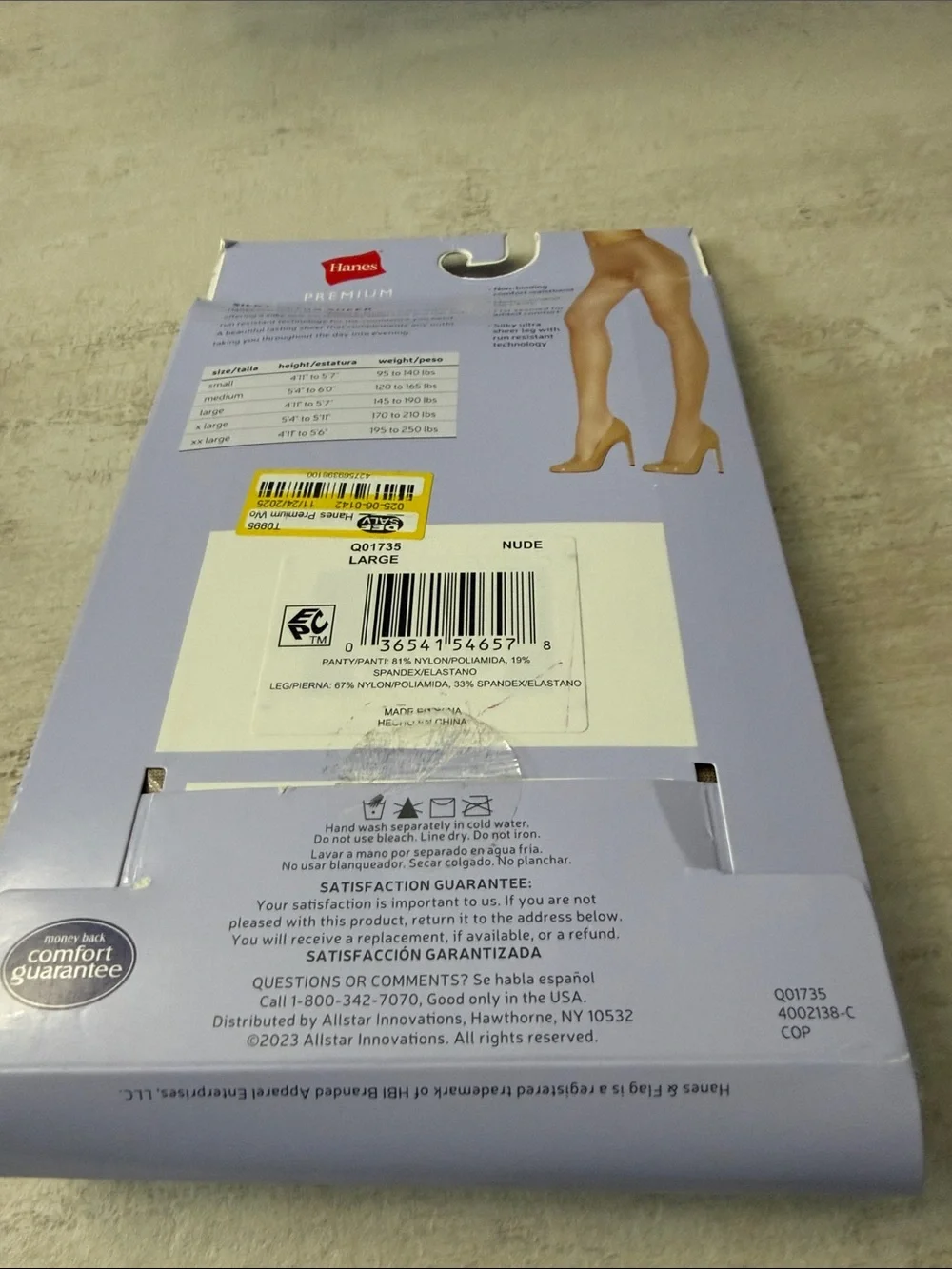 Hanes Premium Ultra Sheer Hosiery in Nude. Two pair.