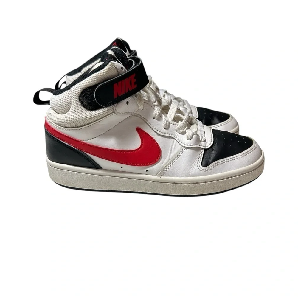 Nike Court Mid 2 White Red Black Size 7Y Youth Kids Shoes