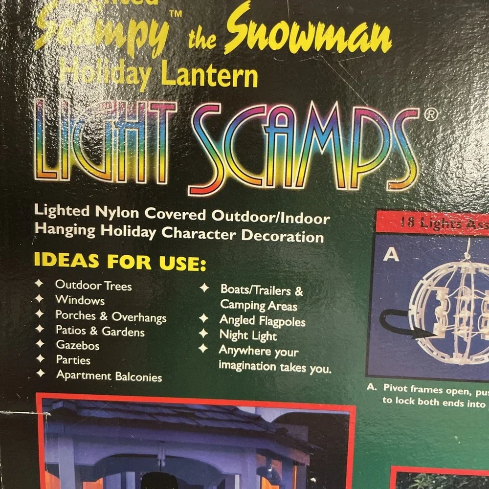 Scampy The Snowman Lighted Holiday Lantern Outdoor/Indoor Christmas‎ Display Vtg