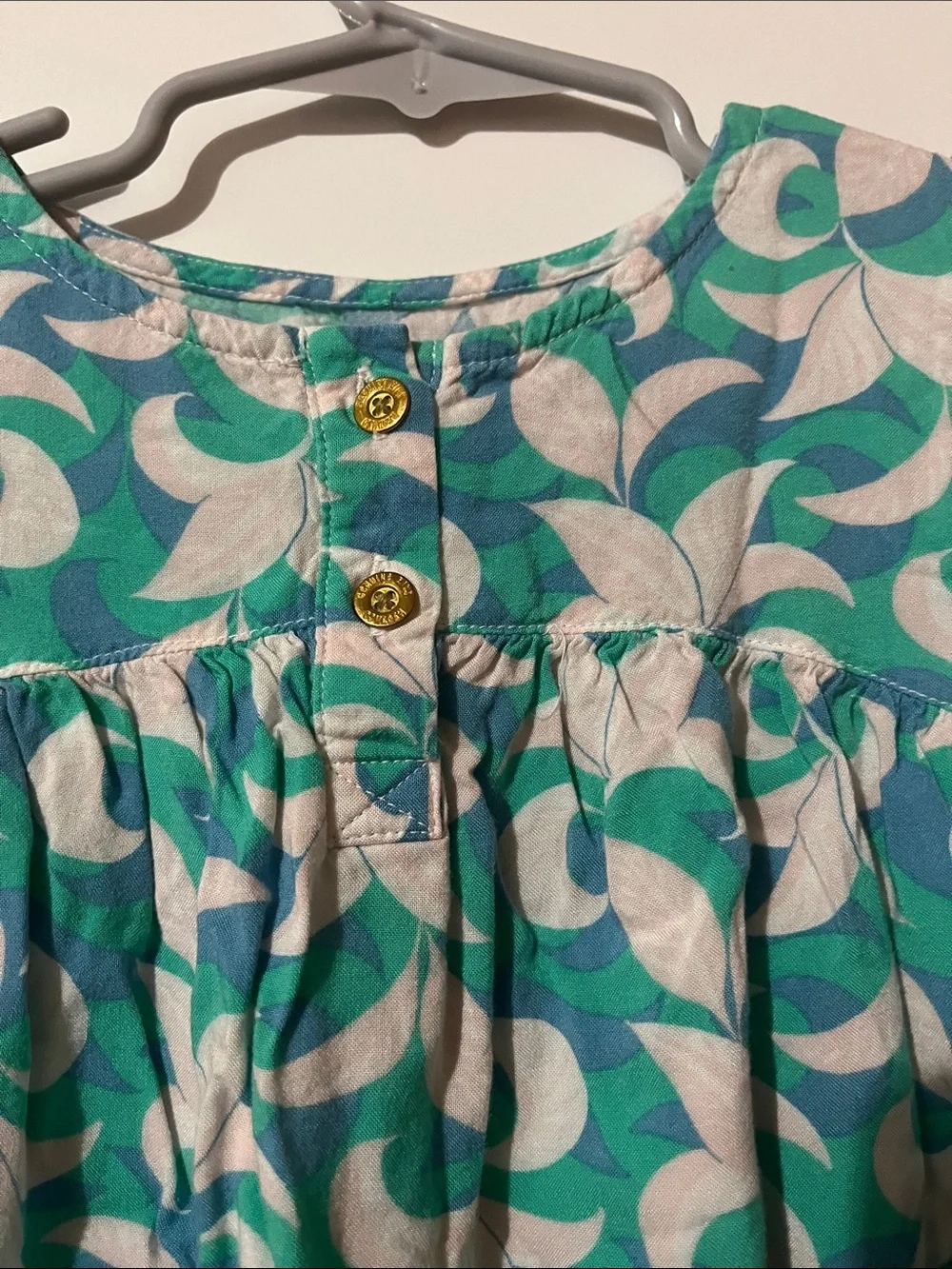OshKosh B'gosh Teal and White Floral Casual Dress