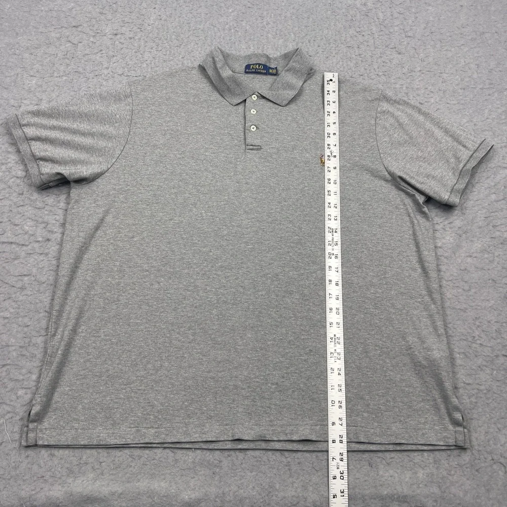 Polo Ralph Lauren Shirt Men's 2XB Gray Classic Flesh Pony Casual Cotton Knit Top