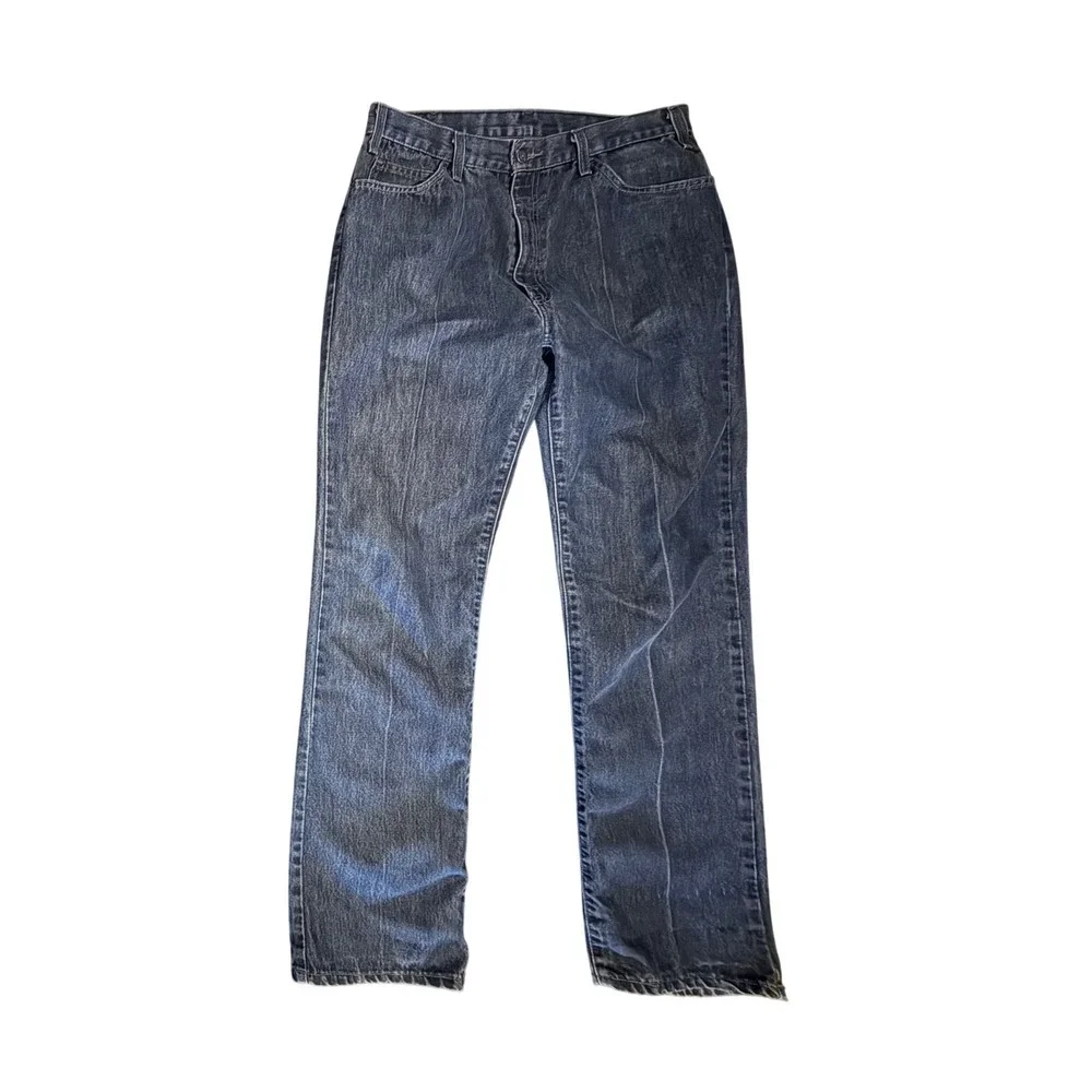 Levi's 566 Sta-Prest Jeans Mens 34x34 Blue Red Tab 90s Vintage Made in Spain