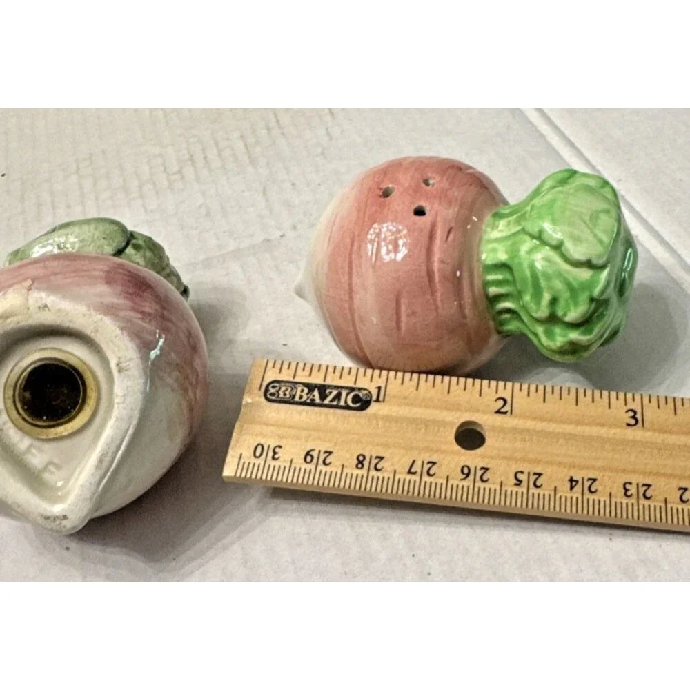 Vintage Fitz and Floyd Salt & Pepper Shakers Radish Vegetable Garden w/Stoppers