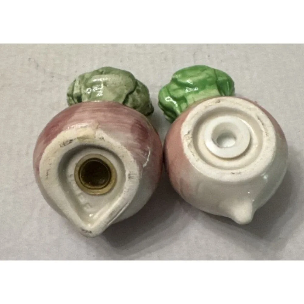 Vintage Fitz and Floyd Salt & Pepper Shakers Radish Vegetable Garden w/Stoppers
