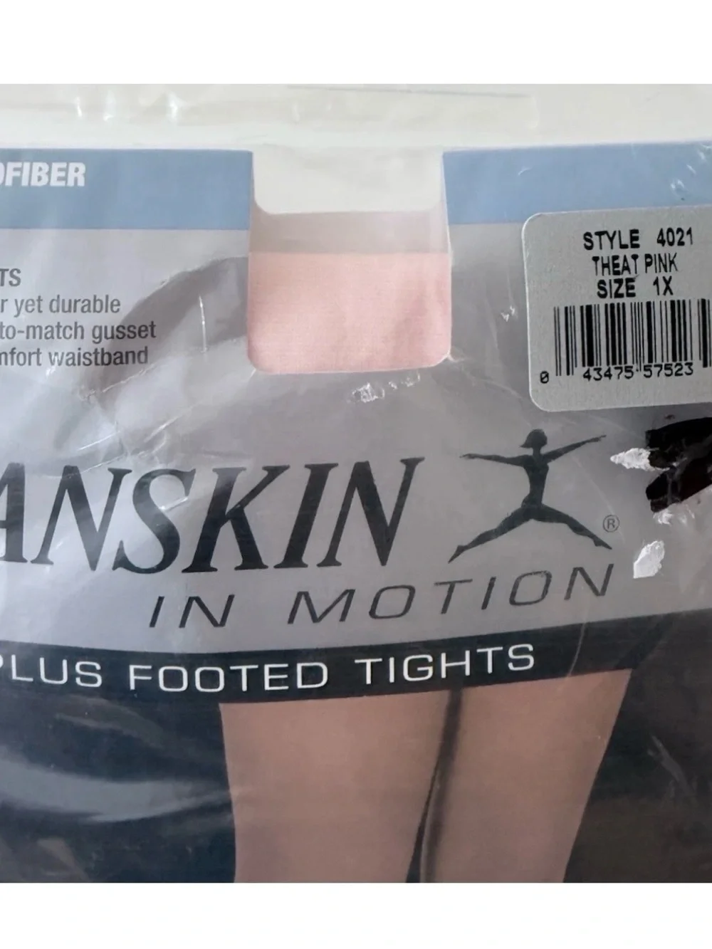 Danskin 1X Plus Footed Tights - Light pink  (Plus Size)