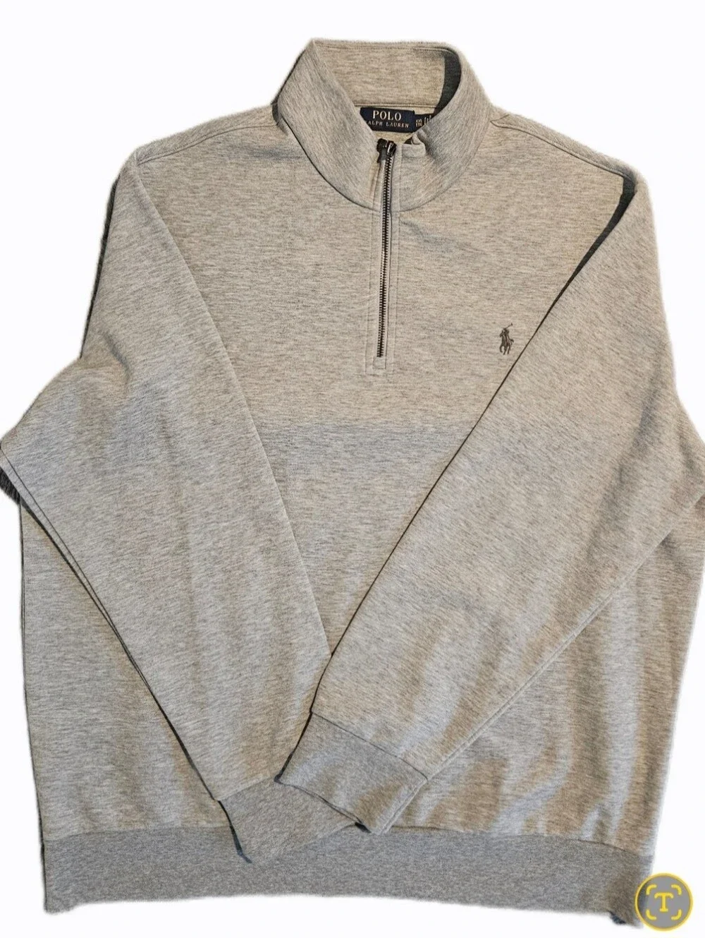 Polo by Ralph Lauren Heather Gray Double-Knit Quarter-Zip