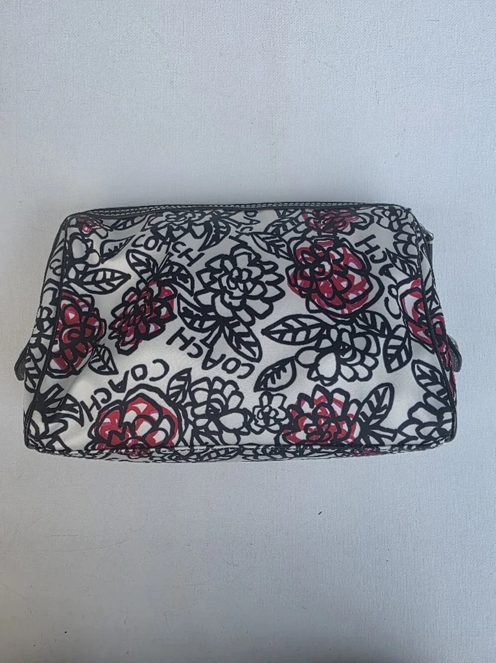 Coach Poppy Graffiti  Floral Zip Cosmetic Pouch Clutch