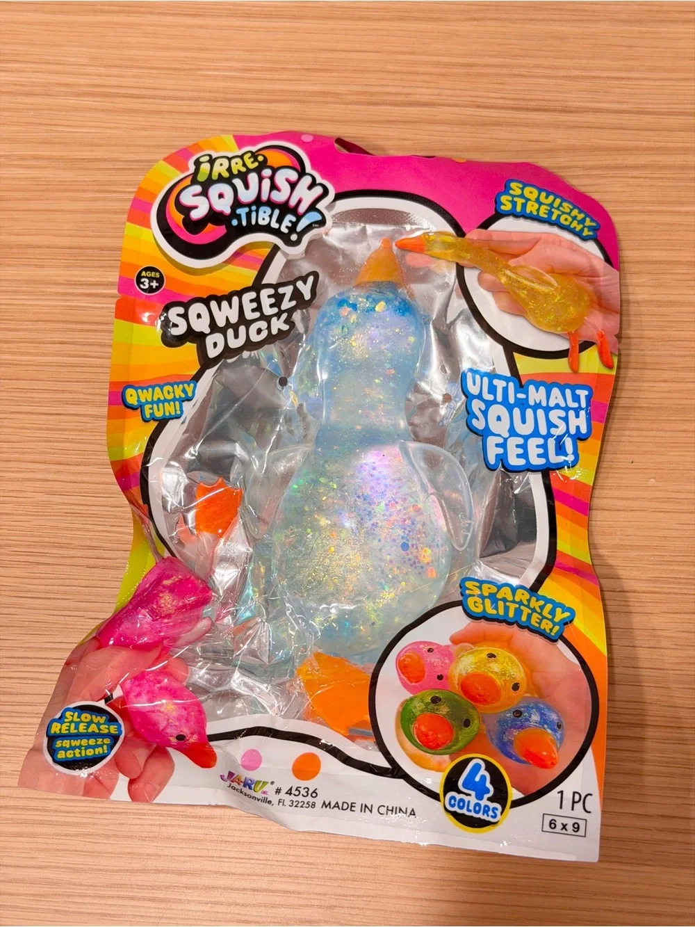 Blue squishy duck