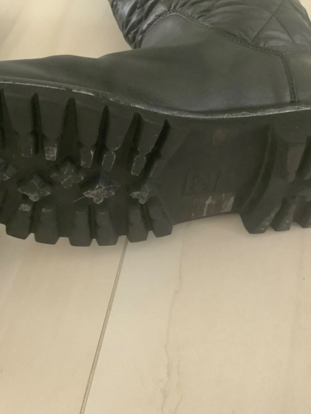 CHANEL black leather