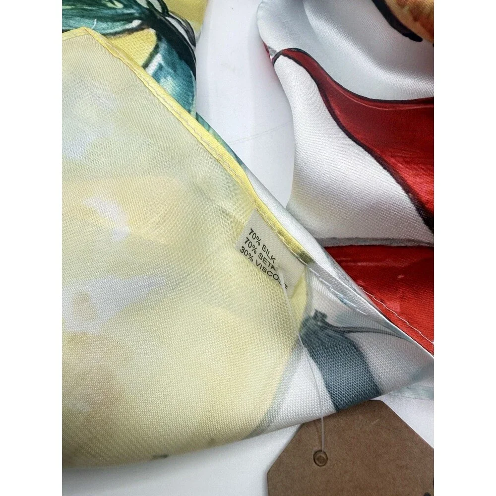 Amalfi Italy Coast Positano Silk Scarf Lemon Scarf Summer Scarf Gift for Her NWT