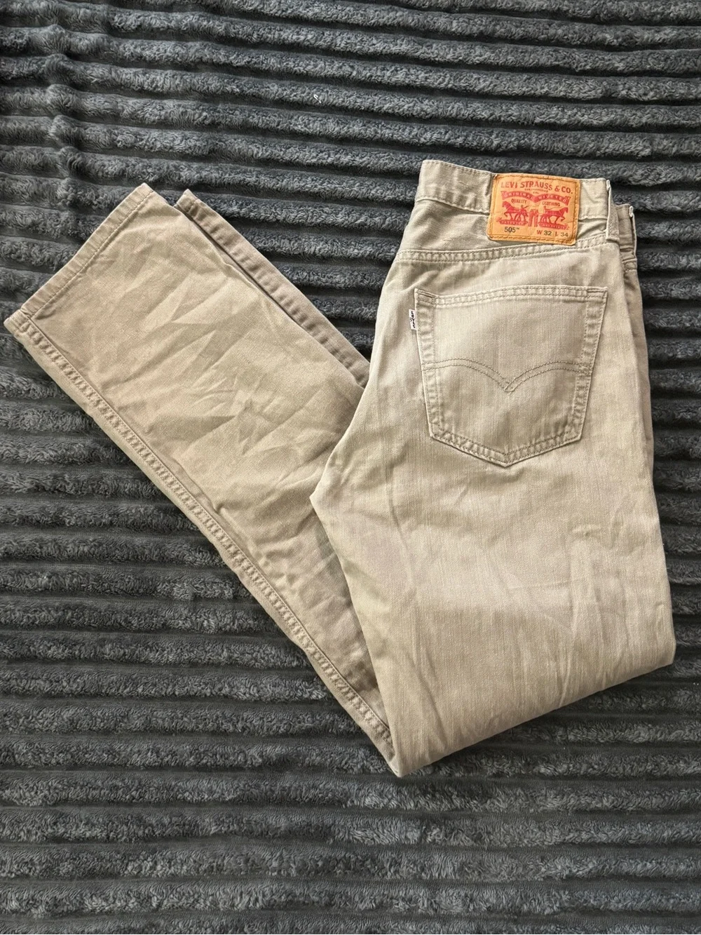 Levi's 505 Khaki Straight-Leg Jeans 32x34
