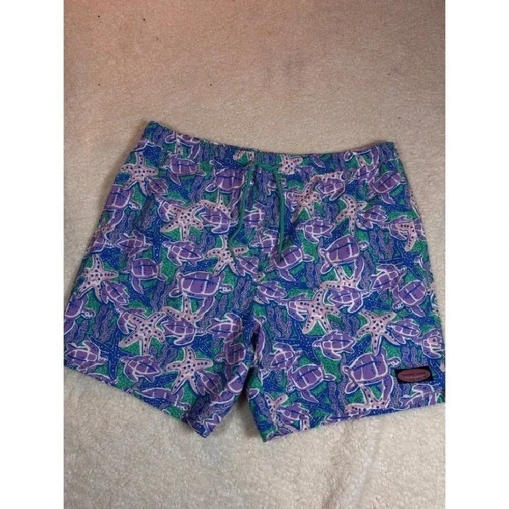 Vineyard Vines Swim Trunks Shorts Mens XL TG Turtle Starfish Print