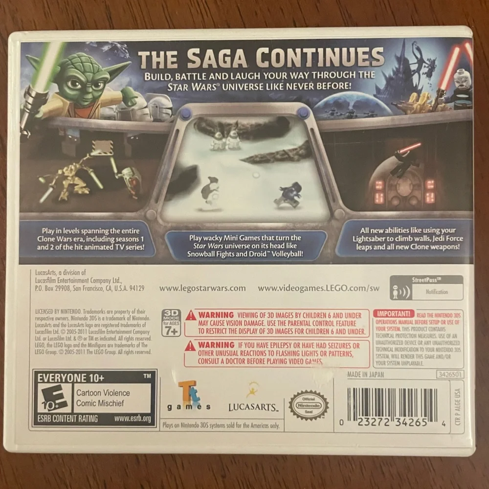 Nintendo 3DS Video Game Lego Star Wars III
