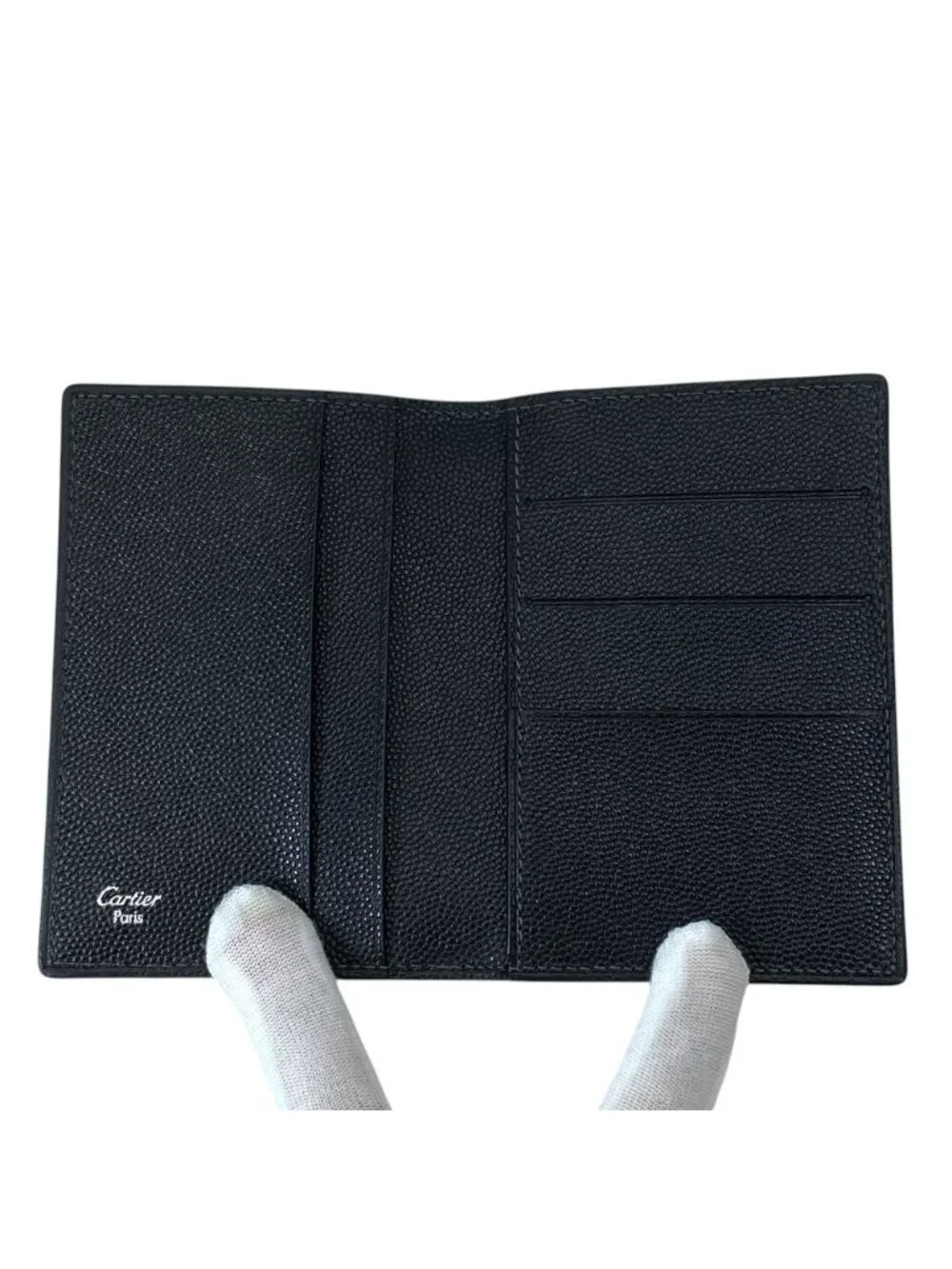 Cartier Santos Card Case Era Holder Business Leather Black High Quality Daily