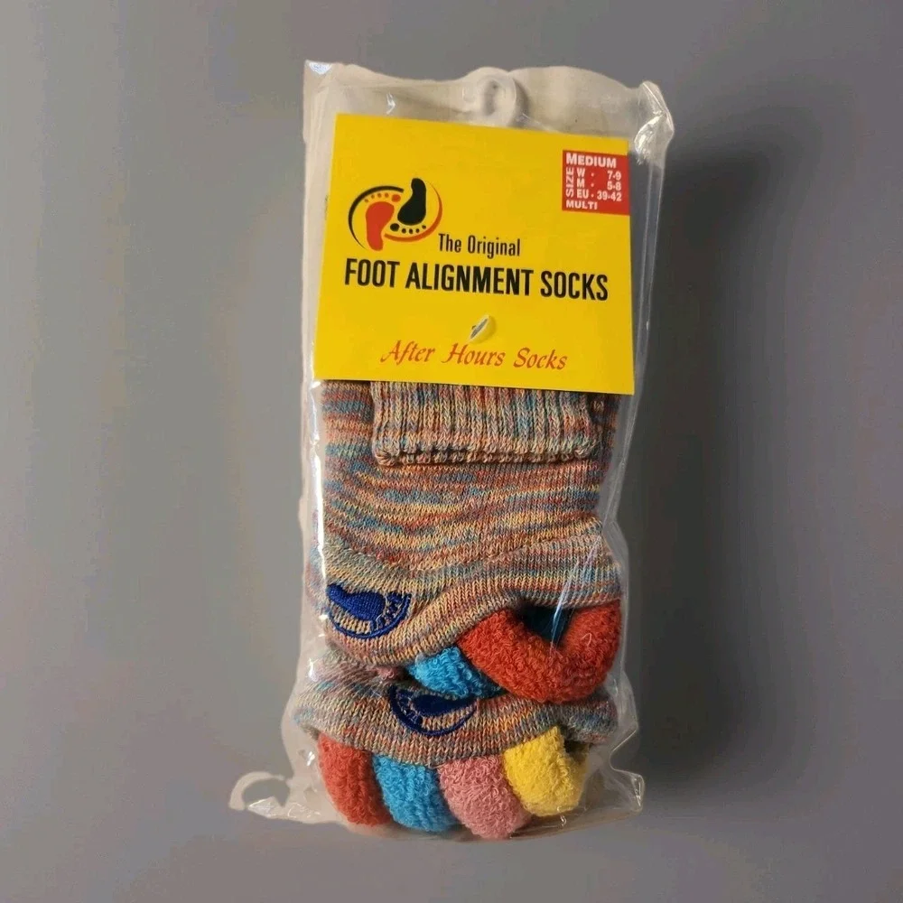 NEW The Original Foot Alignment Socks Happy Feet Medium Multi-Color W 7-9 M 5-8