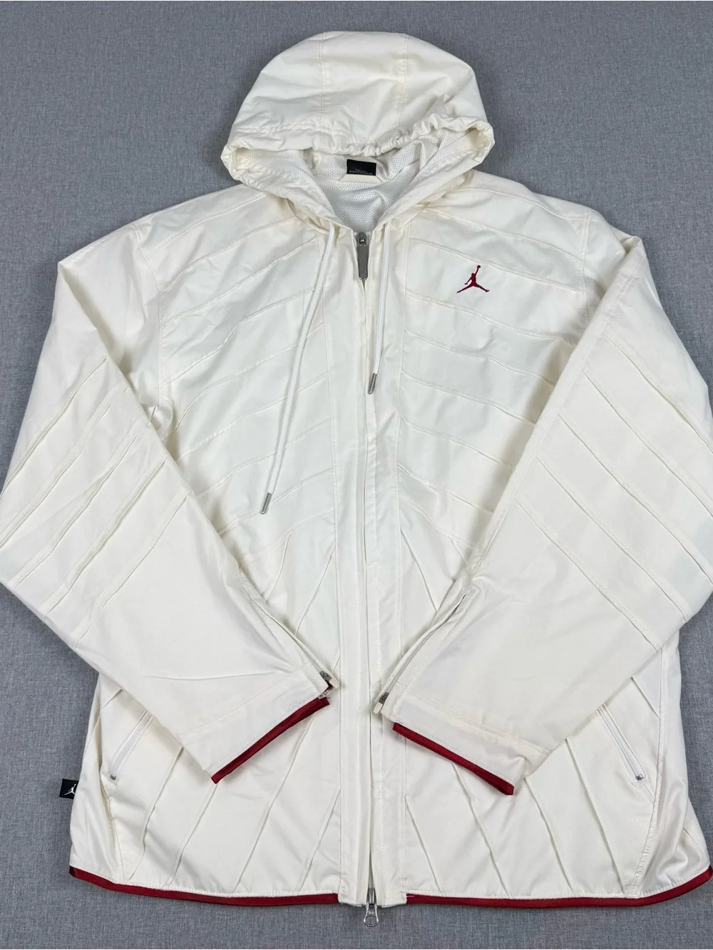 Jordan White Hooded Windbreaker Jacket Men’s M Y2K Jumpman Streetwear