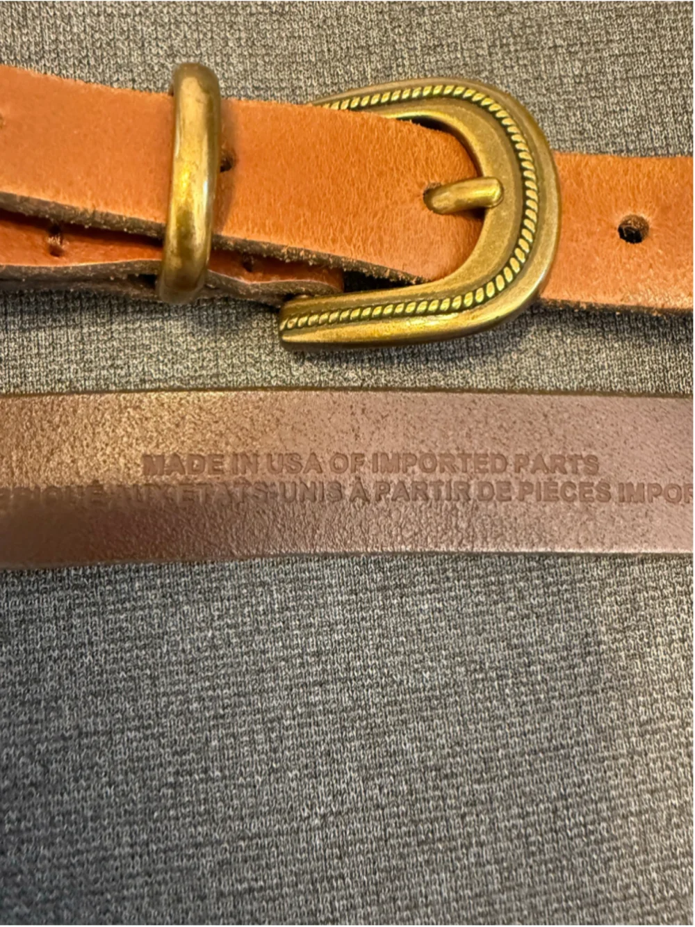 Hinge western-style skinny leather belt trouser fit sz Women's Large EUC