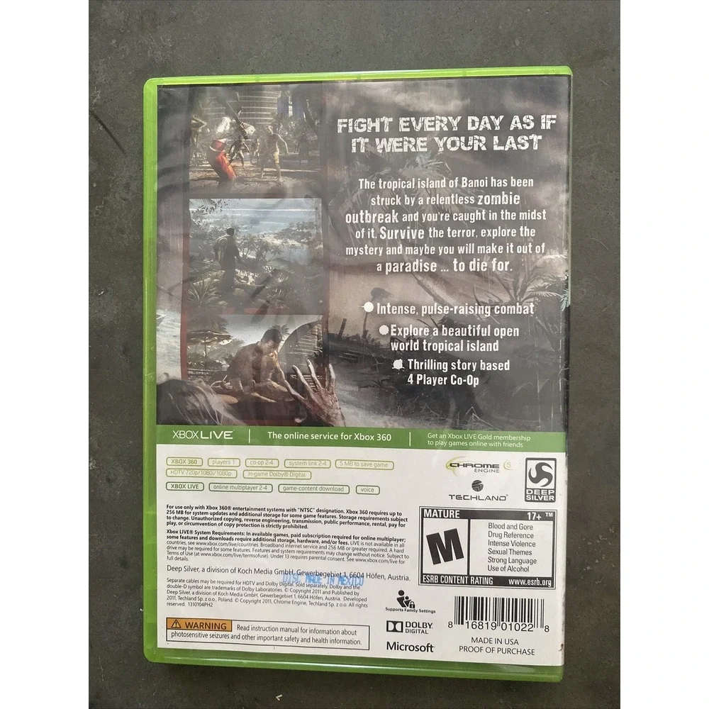 Dead‎ Island GOTY Edition Platinum Hits (Microsoft Xbox 360) *No Manual* Tested