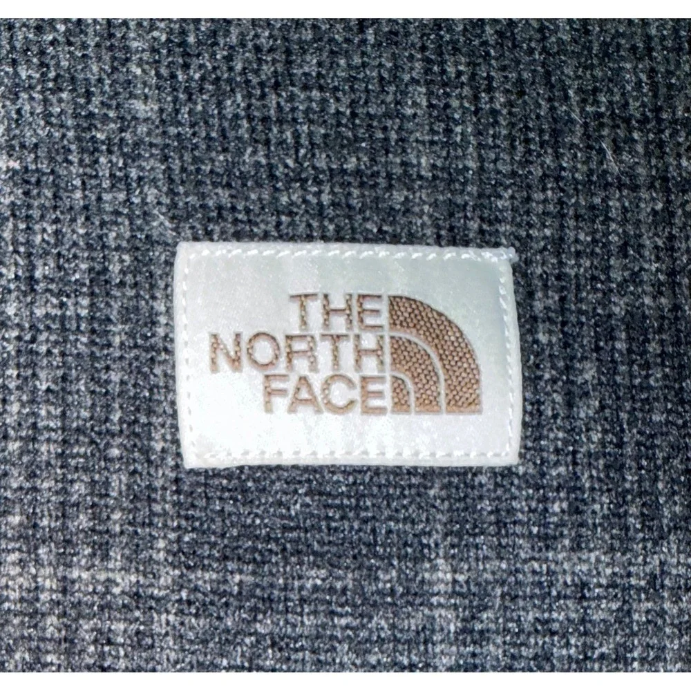 The North Face Plaid Quarter Zip Fleece Pullover Mens Medium Grey Check Pocket
