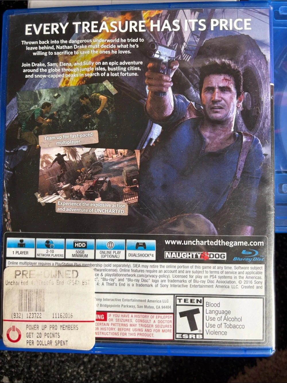Sony Uncharted 4: A Thief's End PS4