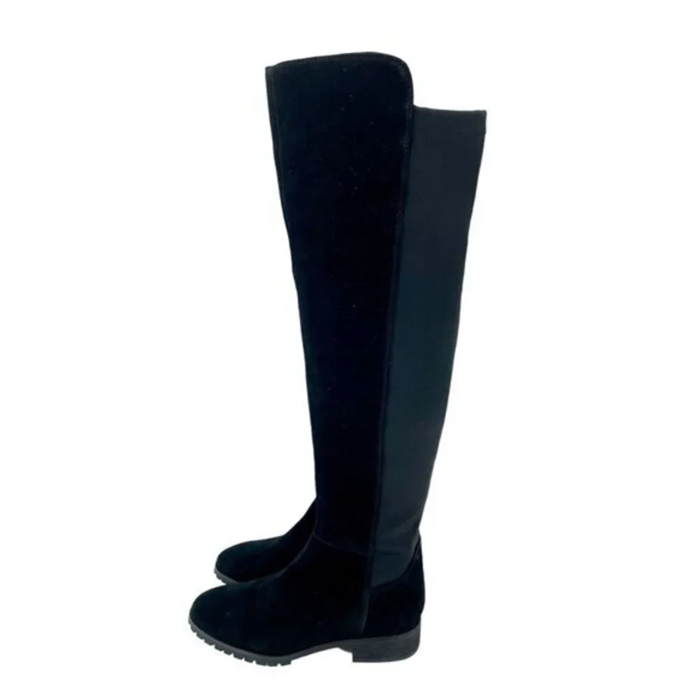 Blondo Presto Riding Boots OTK Black Suede Leather Waterproof SZ 5.5 New