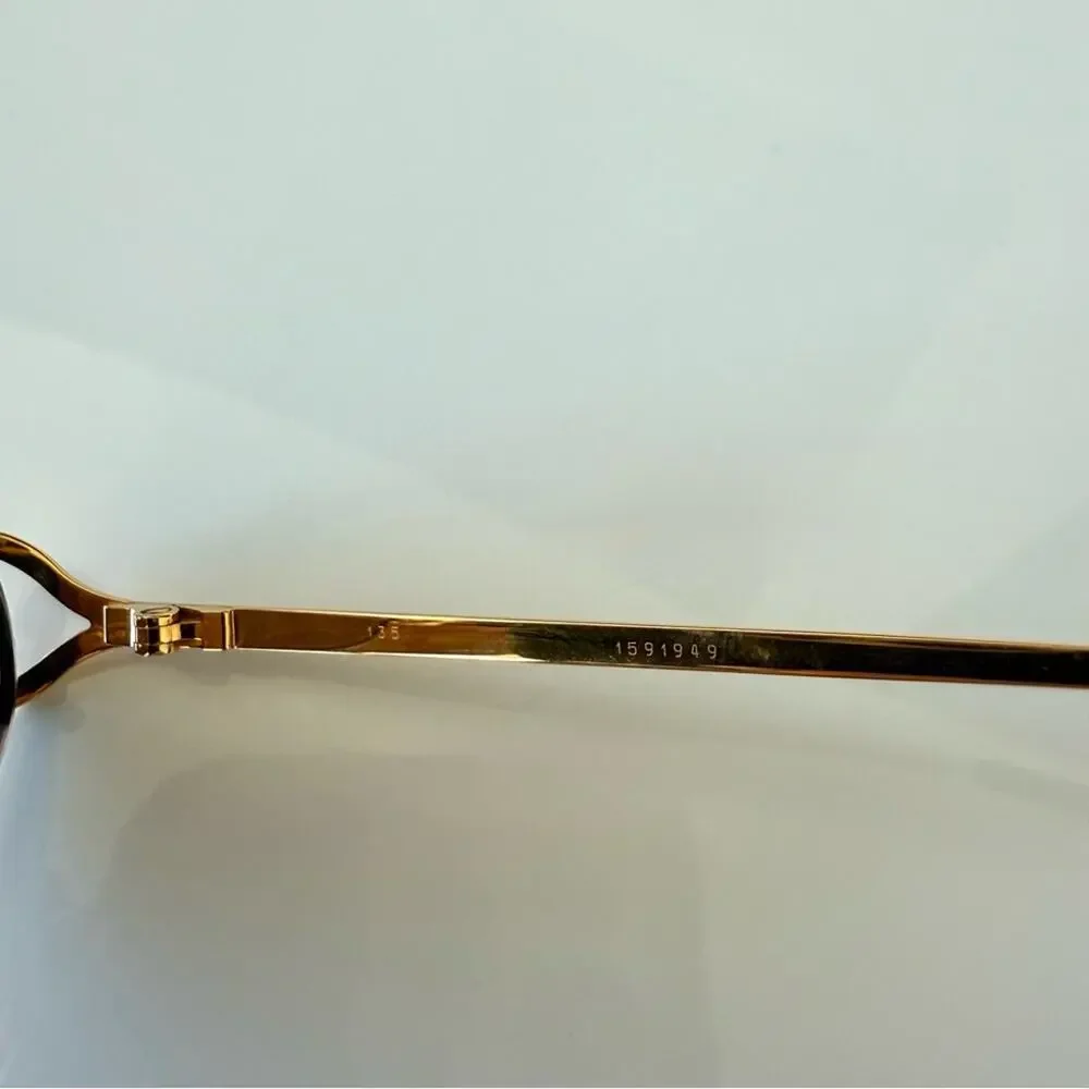 CARTIER Oval Rimless Sunglasses Brown  Gold Frame Authentic Vintage
