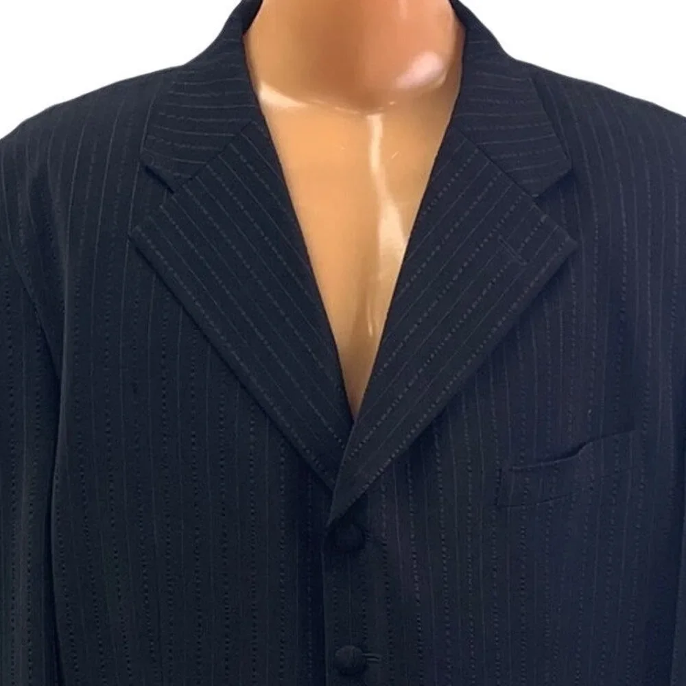Veronelli Mens 48L 43W Pin Stripe 6-Button Single Breasted Suit Jacket Coat Only