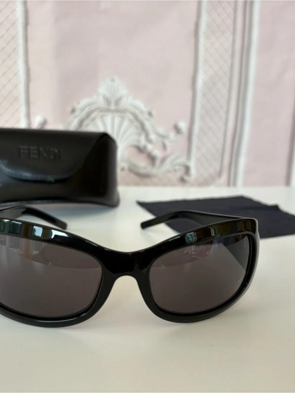 Fendi Black Women's Sunglasses with Dark Smoke Lenses