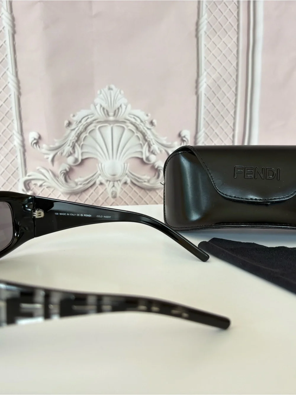 Fendi Black Women's Sunglasses with Dark Smoke Lenses