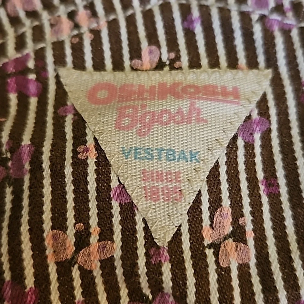 VTG OSHKOSH B'GOSH Striped Butterfly Denim Overalls
