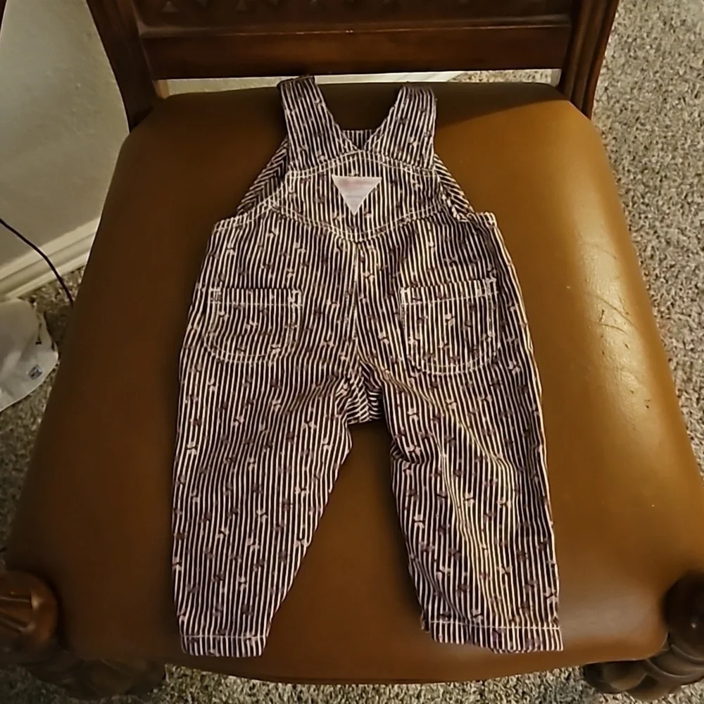 VTG OSHKOSH B'GOSH Striped Butterfly Denim Overalls
