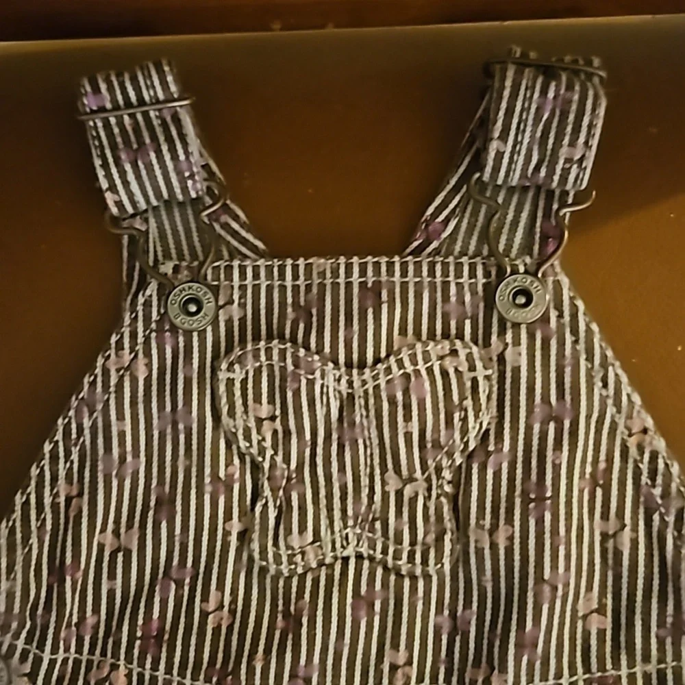 VTG OSHKOSH B'GOSH Striped Butterfly Denim Overalls