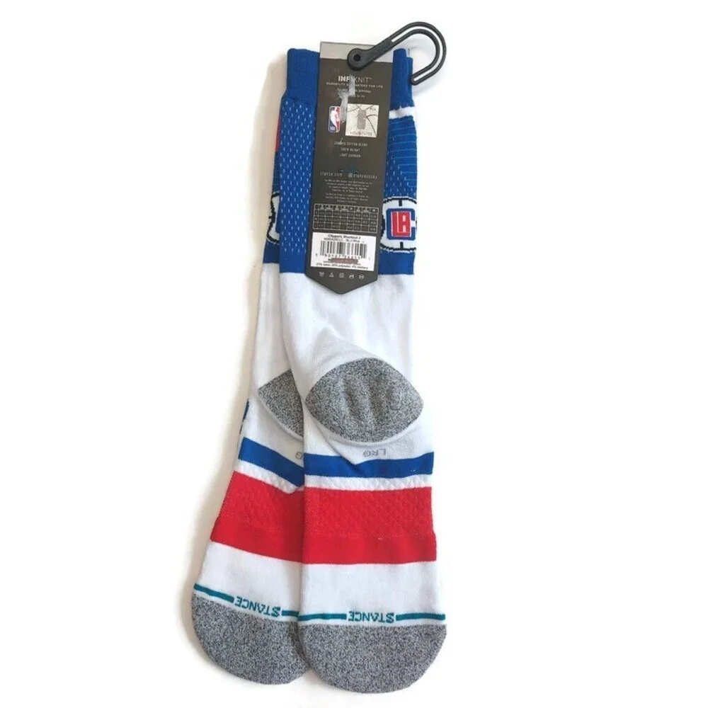 Stance Mens L (9-13) Los Angeles Clippers Shortcut 2 Infiknit Casual Crew Socks