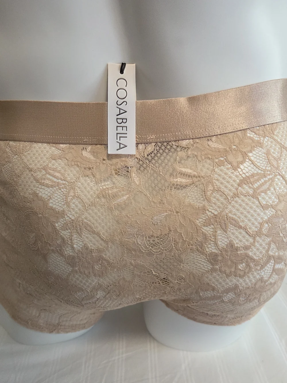 Cosabella Men's Lace Boxer Briefs in Blush Nude