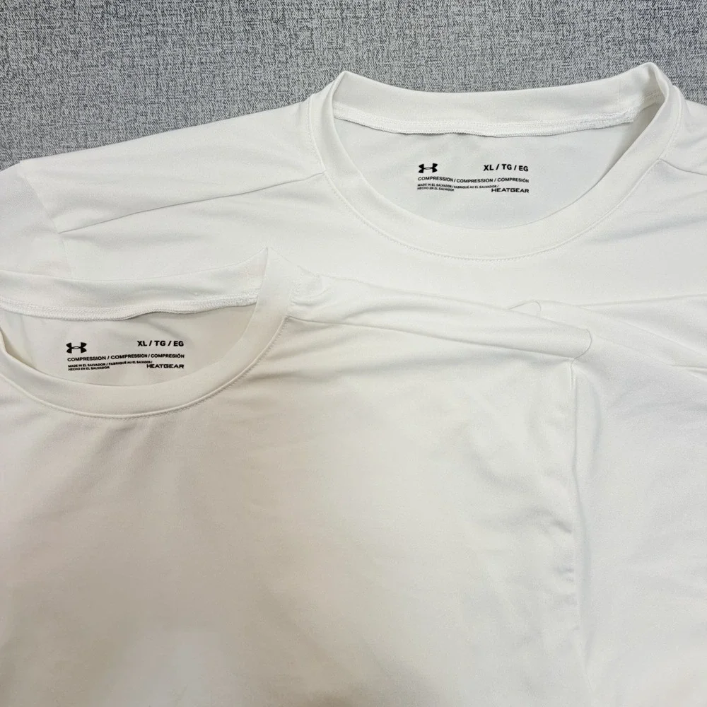 Under Armour Tactical HeatGear Compression Shirt White XL Lot of 3 Short Sleeve
