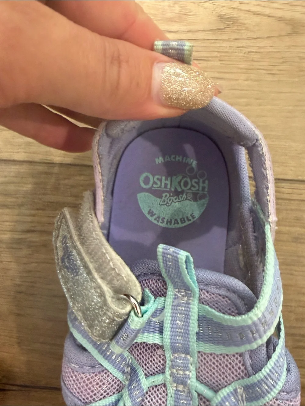 Kids' Lavender Active Sandal Sneakers with Mint Trim