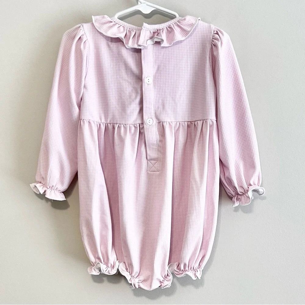 Cecil & Lou Gingham Knit Embroidered Happy Birthday Bubble