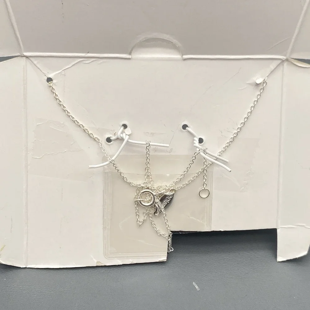 Disney Sterling Silver 925 Mickey Mouse M Girl Necklace Birthday Christmas Gift