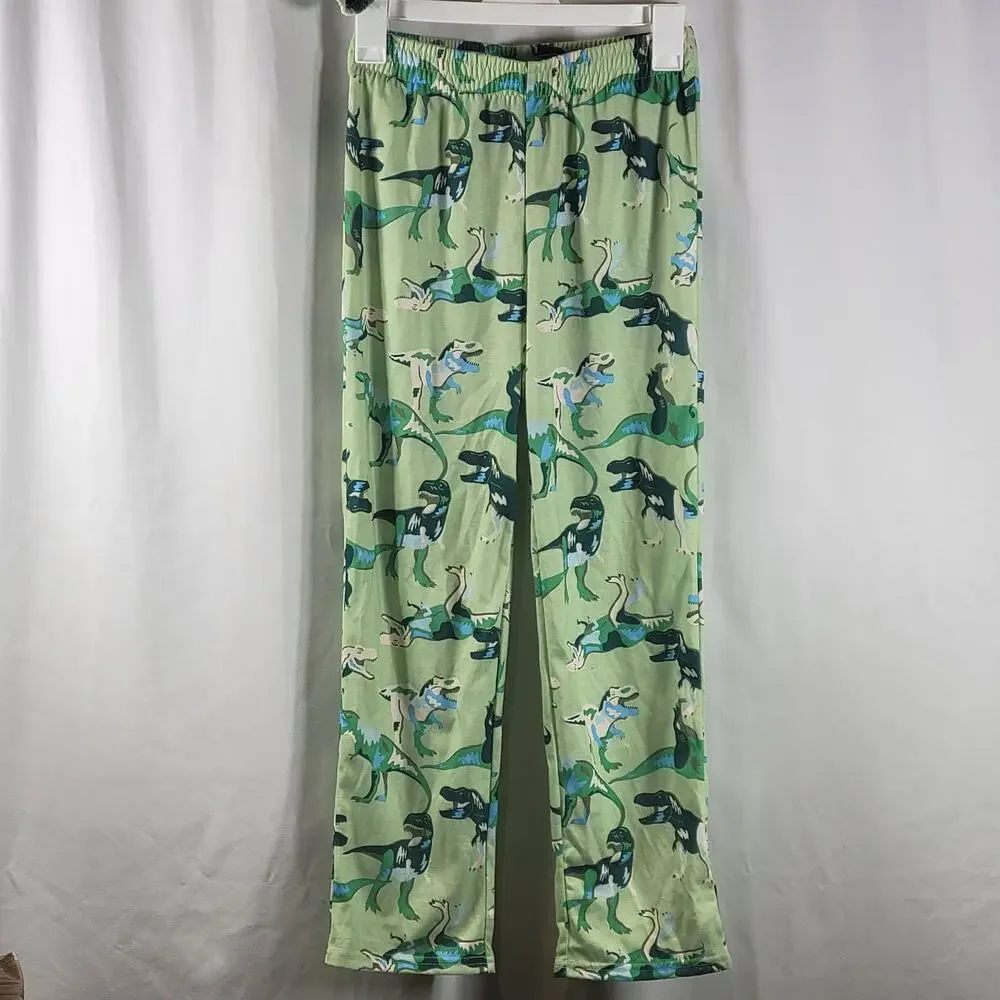 Cat & Jack Big Dry Creek Dinosaur 3 Piece Pajama Set, Green, Size L (10/12), NWT