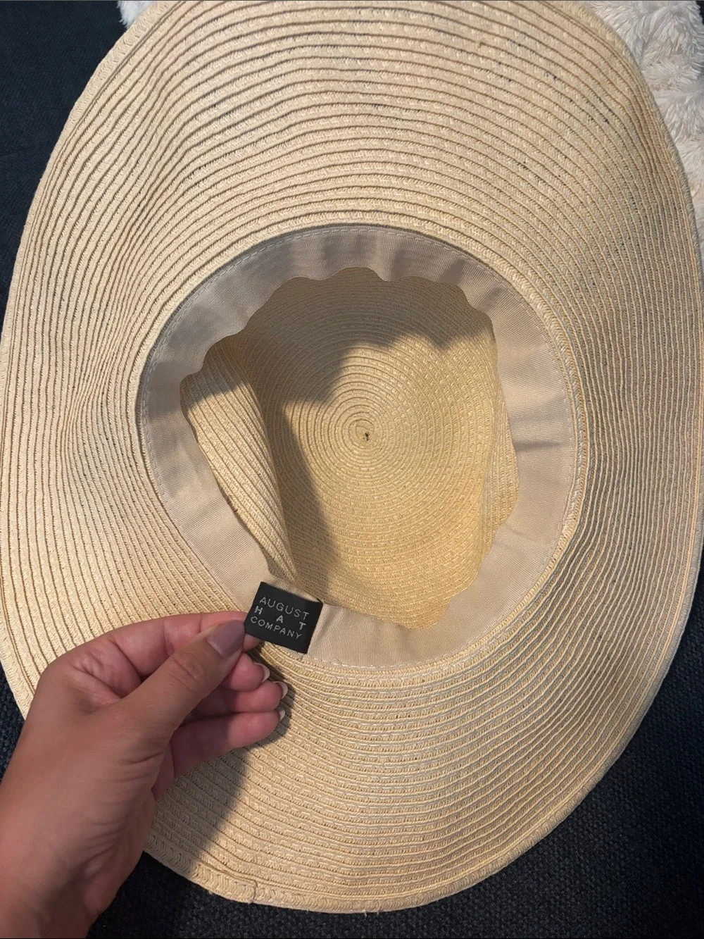 Wide Brim Straw Sun Hat - 'On Vacay' Black Script