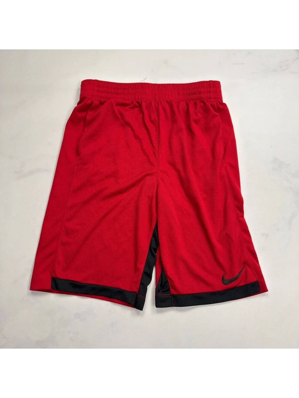 Nike Athletic Basketball Shorts Red Black Dri-FIT - Boys XL