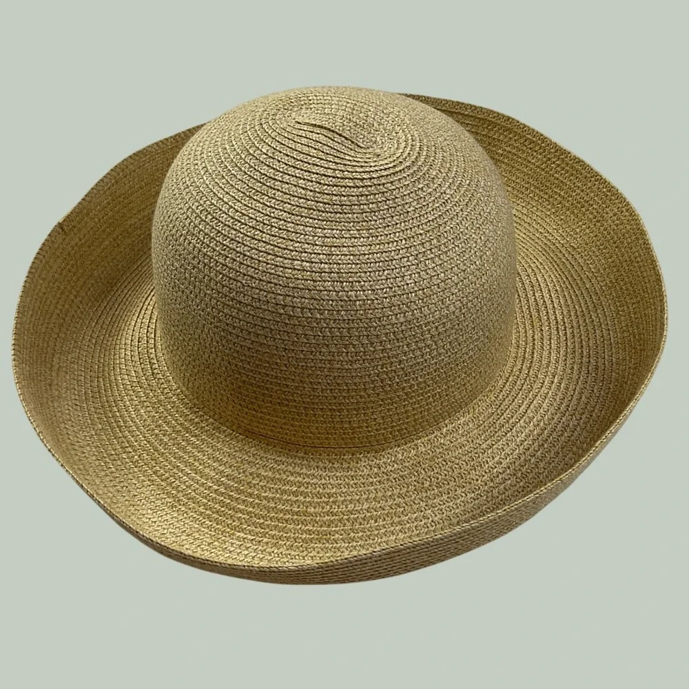 Betmar hat New York Tan Straw Sun Wide Brim Packable Summer Beach C166BUPPK