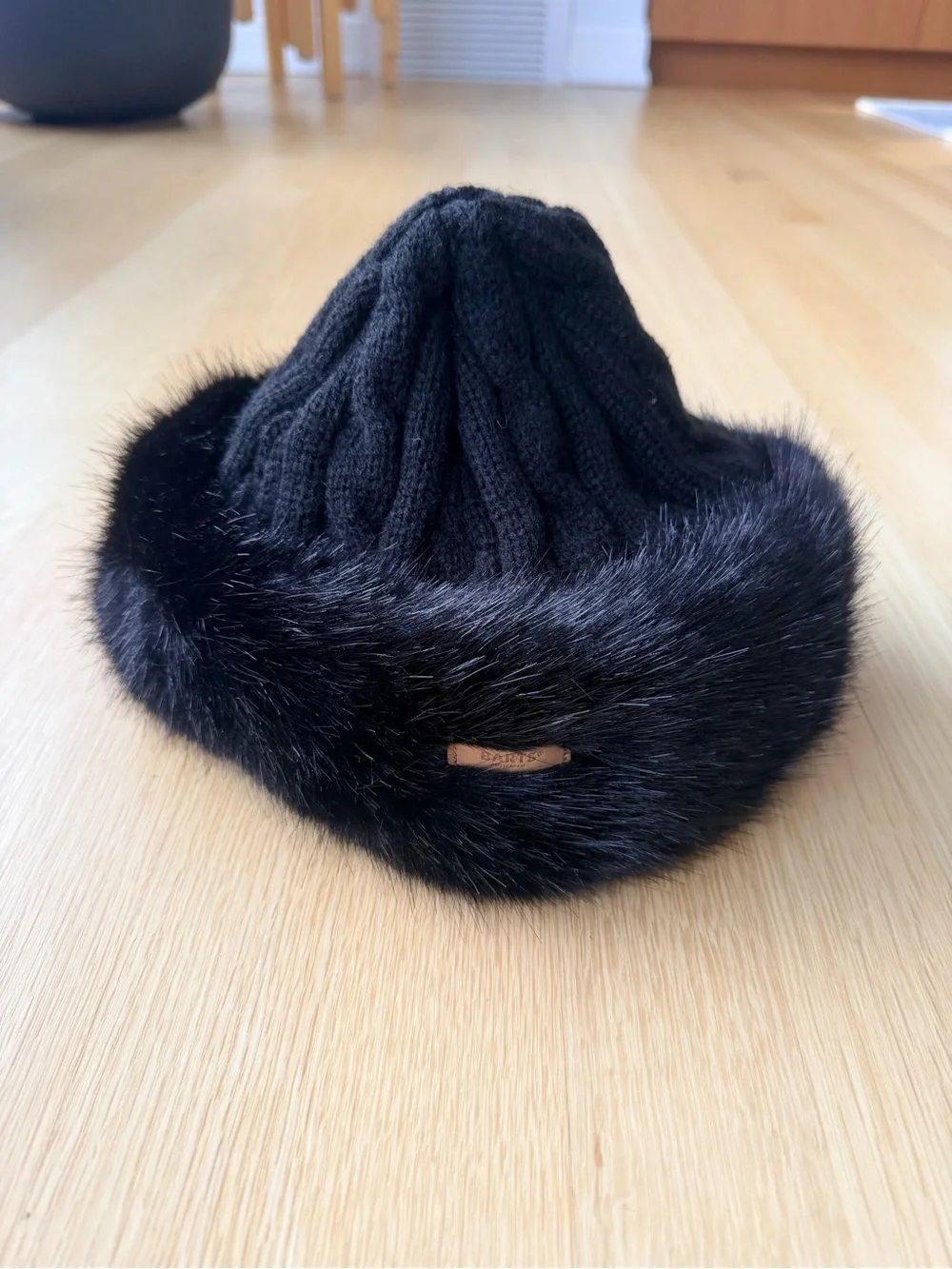 Barts Faux Fur Lined Cable Knit Hat