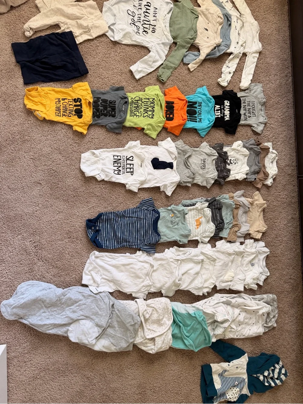 Baby Onesie Lot - Mixed Colors and Prints